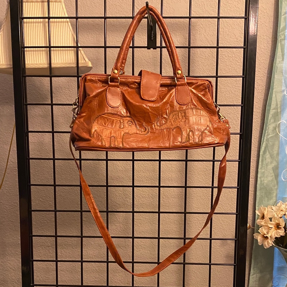 Genuine Leather Brown Women Crossbody Bag